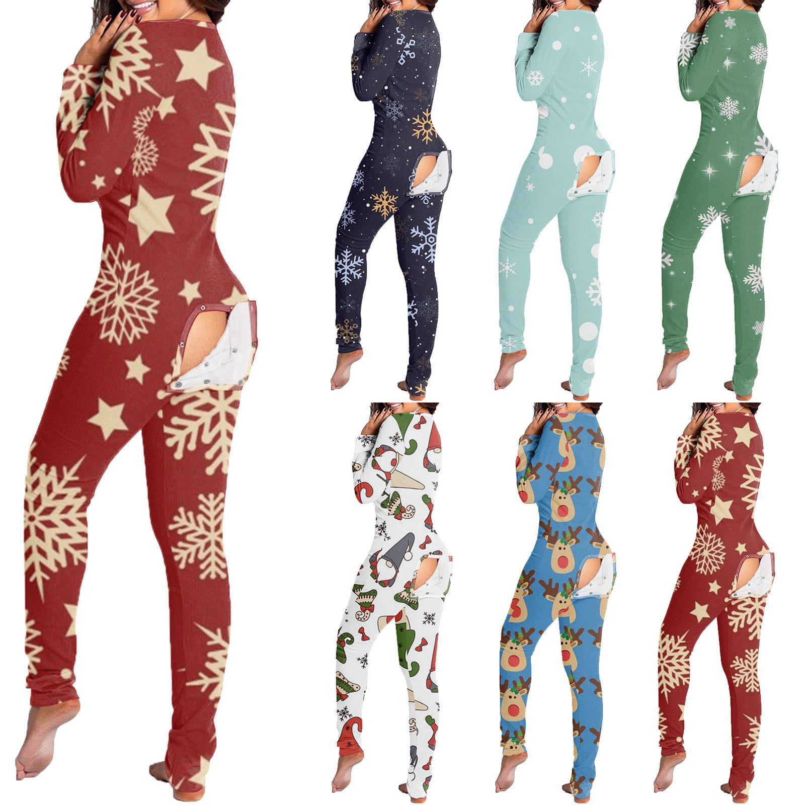 VerPetridure Women's Christmas Long Sleeve Button Down Jumpsuits for ...