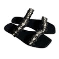 thumbnail image 1 of VerPetridure Women's Heeled Sandals Summer Sandals For Women Flat Slip On Sandals Roman Shoes Open Toe Casual Sandals Slippers, 1 of 9