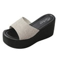 thumbnail image 1 of VerPetridure Women's Heeled Sandals Women's Flat Shoes Ladies Beach Wedge Heel Sandals Summer Non-Slip Causal Slippers, 1 of 7