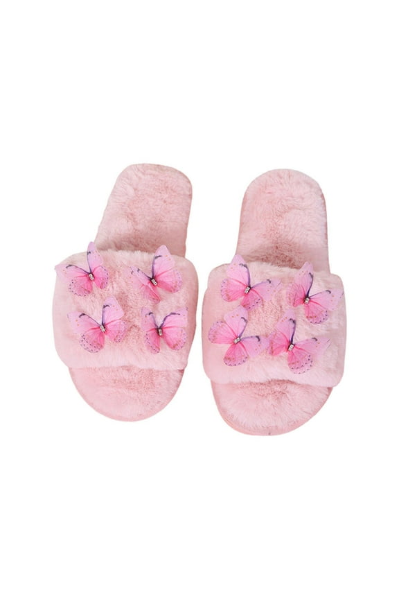 Women's House Slippers Open Toe Fluffy Slippers Comfy House Slippers Memory Foam Non-slip Indoor Outdoor Slippers Fuzzy Slippers