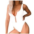 thumbnail image 1 of VerPetridure Women's One Piece Bathing Suit High Waisted Tummy Control Swimsuits for Womens Summer Solid Sexy Crewneck Swimwear, 1 of 6