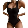 thumbnail image 1 of VerPetridure Women's One Piece Bathing Suit High Waisted Tummy Control Swimsuits for Womens Summer Solid Sexy Crewneck Swimwear, 1 of 6