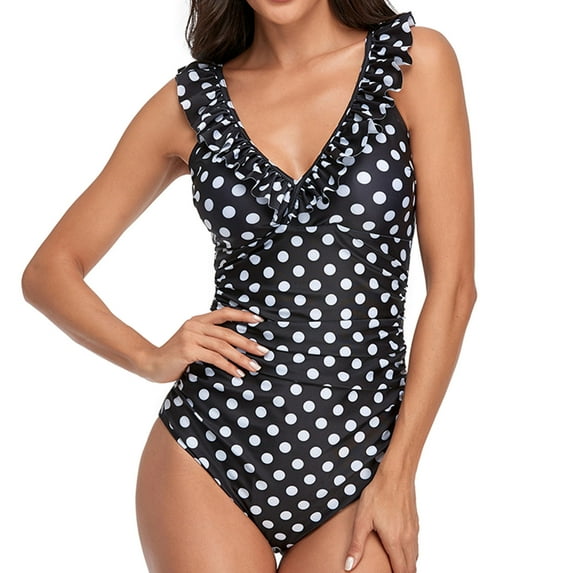 VerPetridure Women's One Piece Swimsuits V-Neck Tummy Control Bathing Suit for Women Summer Floral Print Sexy Swimwear