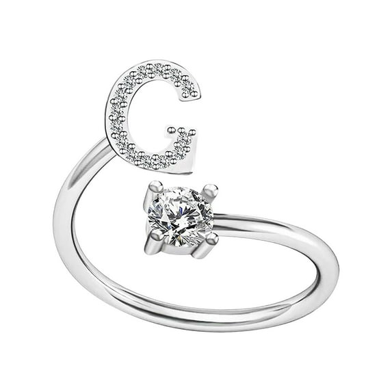 VerPetridure Women's Opening Ring Couple Ring Opening Letter Ring Jewelry Fashion Alphabet Rings Couple Friends Rings Open Adjustable Rings