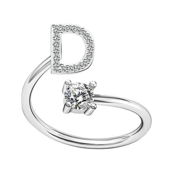 VerPetridure Women's Opening Ring Couple Ring Opening Letter Ring Jewelry Fashion Alphabet Rings Couple Friends Rings Open Adjustable Rings