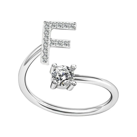 VerPetridure Women's Opening Ring Couple Ring Opening Letter Ring Jewelry Fashion Alphabet Rings Couple Friends Rings Open Adjustable Rings