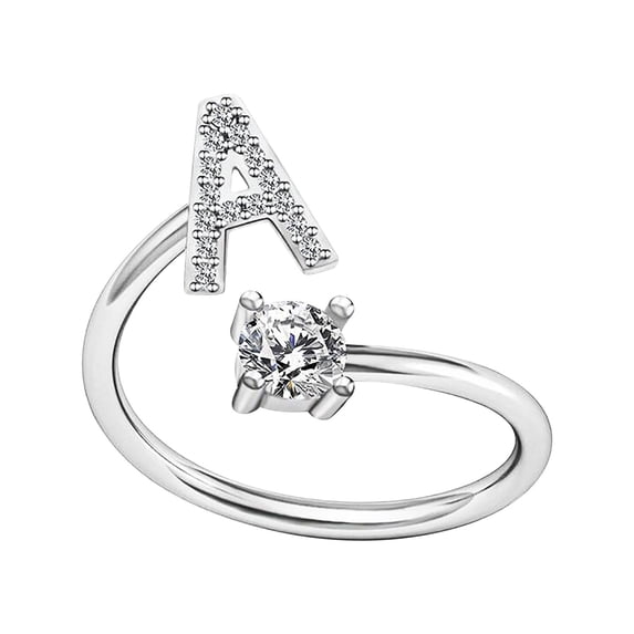 VerPetridure Women's Opening Ring Couple Ring Opening Letter Ring Jewelry Fashion Alphabet Rings Couple Friends Rings Open Adjustable Rings