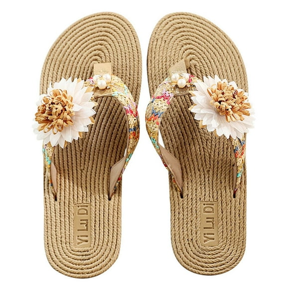 VerPetridure Women's Platform & Wedge Sandals Flip-flops Summer Slippers Outside Wear Seaside Fashion Clip-on Flower Beach Shoes Women