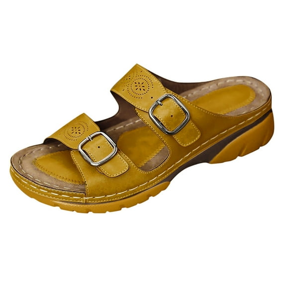 VerPetridure Women's Platform & Wedge Sandals Women Fashion Vintage Hollow out Wedge Sandals Ladies Slip On Comfortable Shoes
