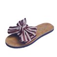 thumbnail image 1 of VerPetridure Women's Platform & Wedge Sandals Women's Fashion Casual Cloth Stripe Bowknot Large Size Flat Beach Slippers, 1 of 9