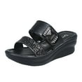 thumbnail image 1 of VerPetridure Women's Platform & Wedge Sandals Womens Ladies Fashion Buckle Deco Crystal Wedge Slip On Beach Slippers Shoes, 1 of 9