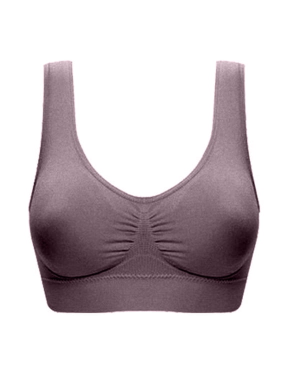 Women's Plus Size Wirefree Bras Full Coverage Bras Padded Seamless Sleepwear Yoga Bras Wireless Underwire Everyday Underwear