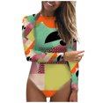 thumbnail image 1 of VerPetridure Women's Rash Guard One Piece Swimsuits Long Sleeve UV Protection Bathing Suit Floral Print Surfing Swimwear, 1 of 6