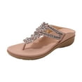 thumbnail image 1 of VerPetridure Women's Sandals Casual Summer Women's Retro Flower Beaded Rhinestonee Large Size Sandals Fashion Versatile Soft And Comfortabl Slippers, 1 of 9