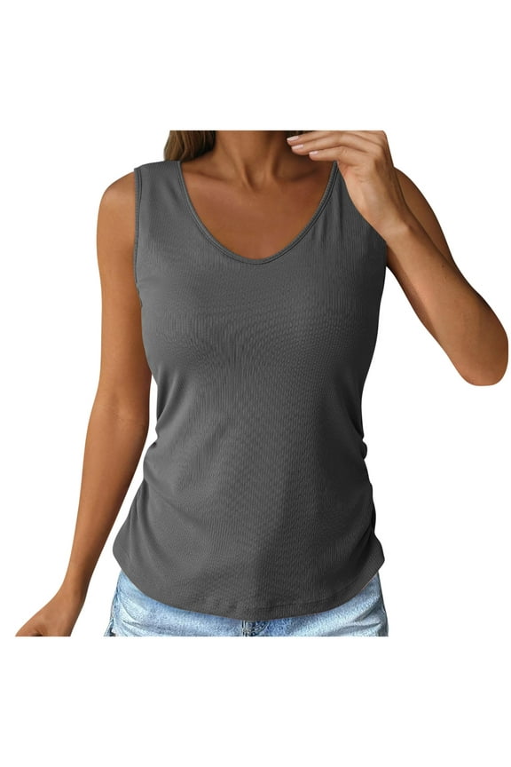 Women's Tank Top with Built in Bras Adjustable Wide Strap Padded Camisole Summer Cami Shirts