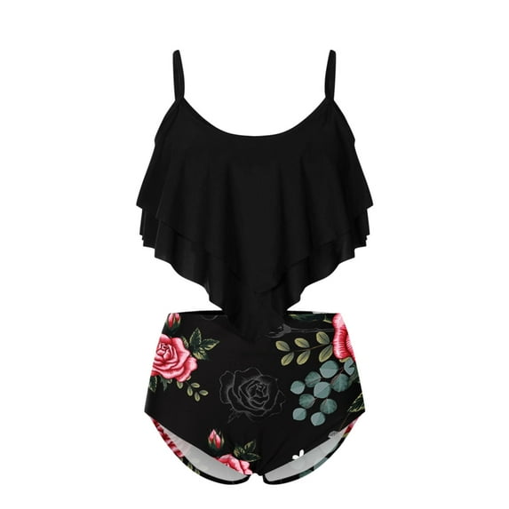 VerPetridure Women's Tankini Swimsuits Women's Sexy High Breast Contrast Gradient Split Bikini Set Two Piece Swimsuit