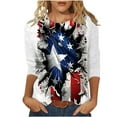 thumbnail image 1 of VerPetridure 4th of July Shirts Women American Flag 3/4 Sleeve Shirt Independence Day Tops Casual Summer T Shirt Patriotic Tees, 1 of 5