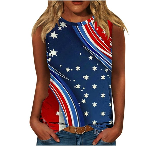 VerPetridure Womens American Flag Tank Tops Patriotic Shirts for Women 4th of July Tanks Top Loose Fit Summer Ring Tees Top