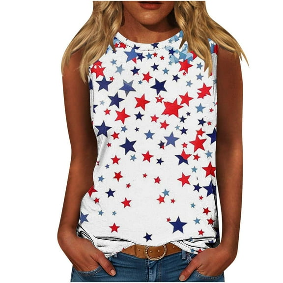 VerPetridure Womens American Flag Tank Tops Patriotic Shirts for Women 4th of July Tanks Top Loose Fit Summer Ring Tees Top