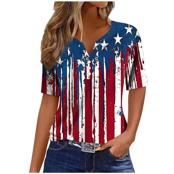 VerPetridure Womens American Flag Tank Tops Patriotic Shirts for Women 4th of July Tanks Top Loose Fit Summer V-Neck Tees Top