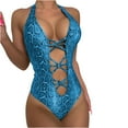 thumbnail image 1 of VerPetridure Womens Cutout One Piece Swimsuit Halter Swimwear Solid Sexy Bathing Suits for Women Summer Beachwear, 1 of 9