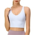 thumbnail image 1 of Utoimkio Womens Sports Bras Women Yoga Solid Sleeveless Cold Shoulder Casual Tanks Blouse Tops Intimates, 1 of 6