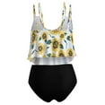 thumbnail image 1 of VerPetridure Womens Tankini Swimsuits Ruffled Tank Top Tummy Control Bikini Sets High Waisted Two Piece Bathing Suits,Women Summer Floral Print Crew Neck Swimwear Summer Beach Essentials, 1 of 4