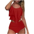 thumbnail image 1 of VerPetridure Womens Tankini Swimsuits Ruffled Tank Top Tummy Control Bikini Sets High Waisted Two Piece Bathing Suits,Women Summer Solid Crew Neck Swimwear Summer Beach Essentials, 1 of 6