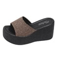 thumbnail image 1 of VerPetridure Womens Wedge Sandals Women's Flat Shoes Ladies Beach Wedge Heel Sandals Summer Non-Slip Causal Slippers, 1 of 5