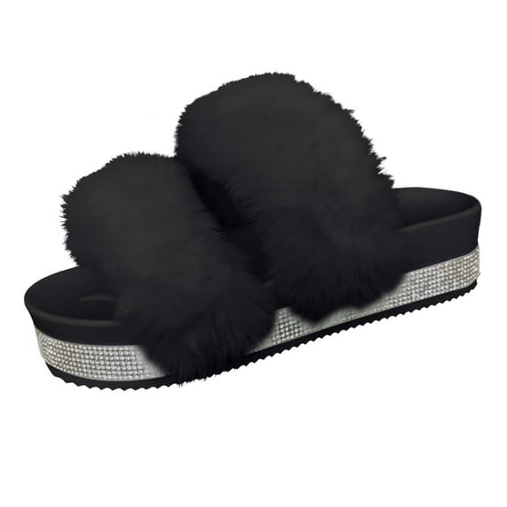 VerPetridure Womens Wedge Sandals Women's Ladies Fashion Casual Platforms Crystal Slippers Slip On Shoes