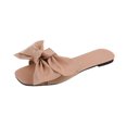 thumbnail image 1 of VerPetridure Womens Wedge Sandals Women's Summer Leisure Bowknot Slippers Single Shoes Flat Solid Color Sandals, 1 of 3