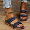 thumbnail image 1 of VerPetridure Womens Wedges Sandals,Summer Fashion Casual Three Straps Hollow Open Toe Thick Bottom Sandals Slippers Comfortable Roman Beach Shoes, 1 of 6
