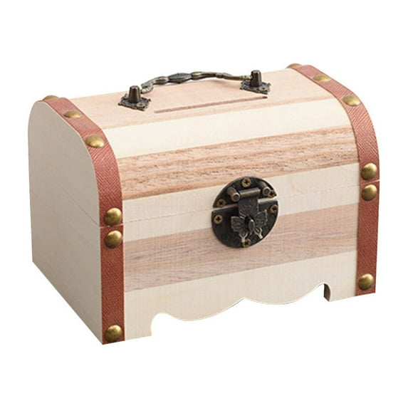 VerPetridure Wooden Piggy Bank Large Wooden P iggy Bank Safe Money Box Savings With Lock Wood Carving Handmade