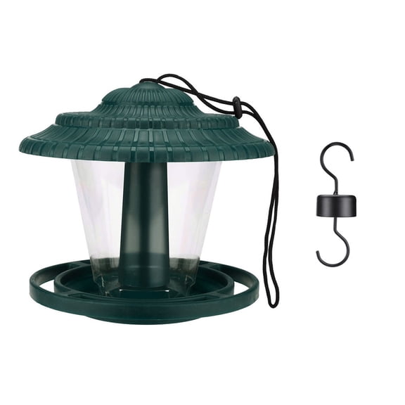 VerPetridure bird feeder feeder with hook greenWild Bird Feeder Hanging Garden Yard Outside Decoration Bird Food Distributor