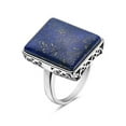 thumbnail image 1 of Vera 1S-8442LP 7 Sterling Silver Genuine Lapis Lazuli Rectangular Ring - Size 7, 1 of 1