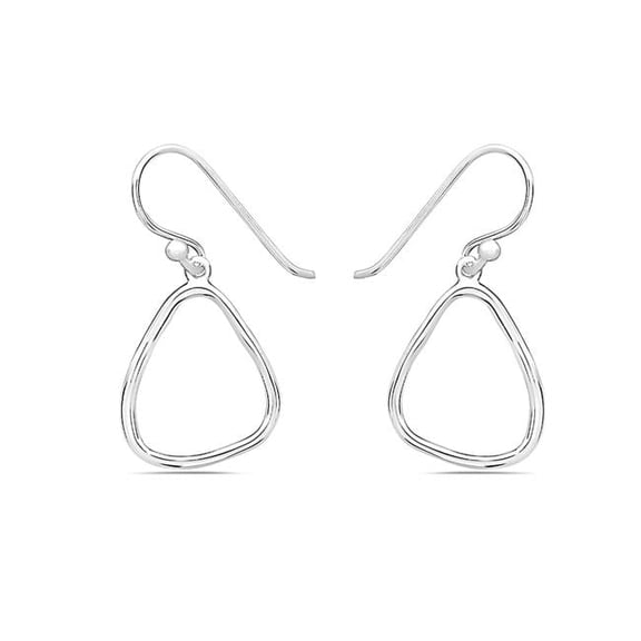 Vera 2S-7015E Sterling Silver Simple Triangle Line Earring