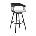 thumbnail image 1 of Vera 31 Inch Swivel Barstool Chair - Curved - Black Base - Light Gray Fabric, 1 of 4