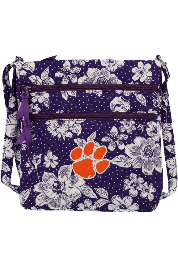 Clemson Tigers Rain Garden Triple-Zip Hipster Crossbody Bag