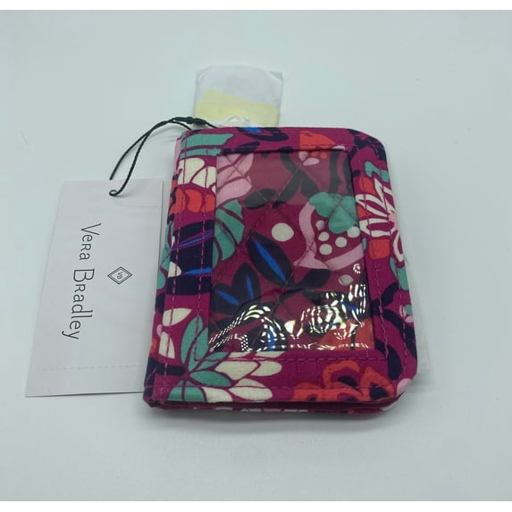 Vera Bradley Factory Style Cotton Campus Double ID Bloom Berry New with Tag