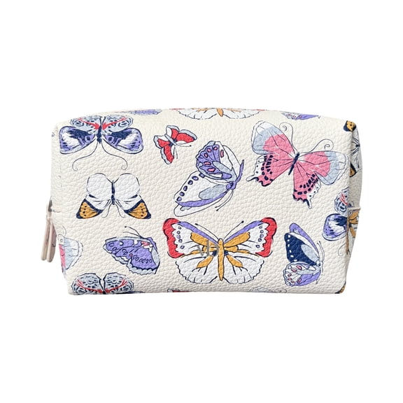Vera Bradley Faux Leather Essential Small Cosmetic Bag Butterflies in Flight