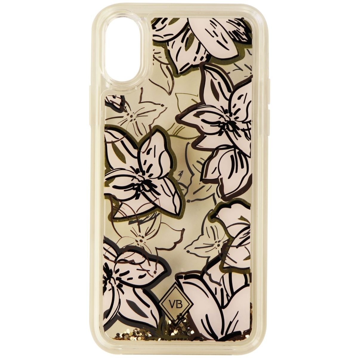 Vera Bradley Glitter Flurry Case for iPhone X - White Flowers/Gold Glitter