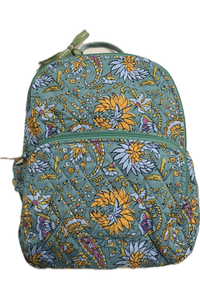 Quilted Premium Cotton Small Banbury Backpack in Gemstone Paisley, Green and Gold