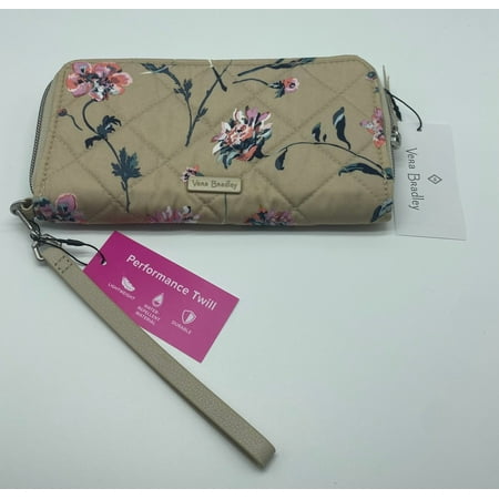 Vera Bradley RFID Accordion Wristlet Performance Twill Strawflowers New with Tag