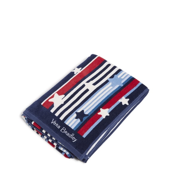 Vera Bradley Women's Beach Towel, Summer Stars & Stripes, One Size