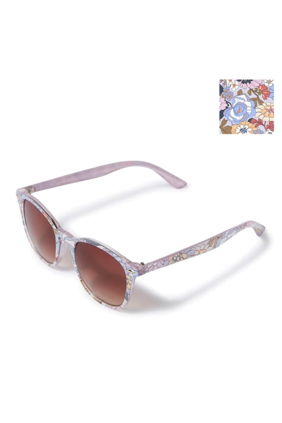 Women's Classic Style floral Print Sunglasses (Purple)