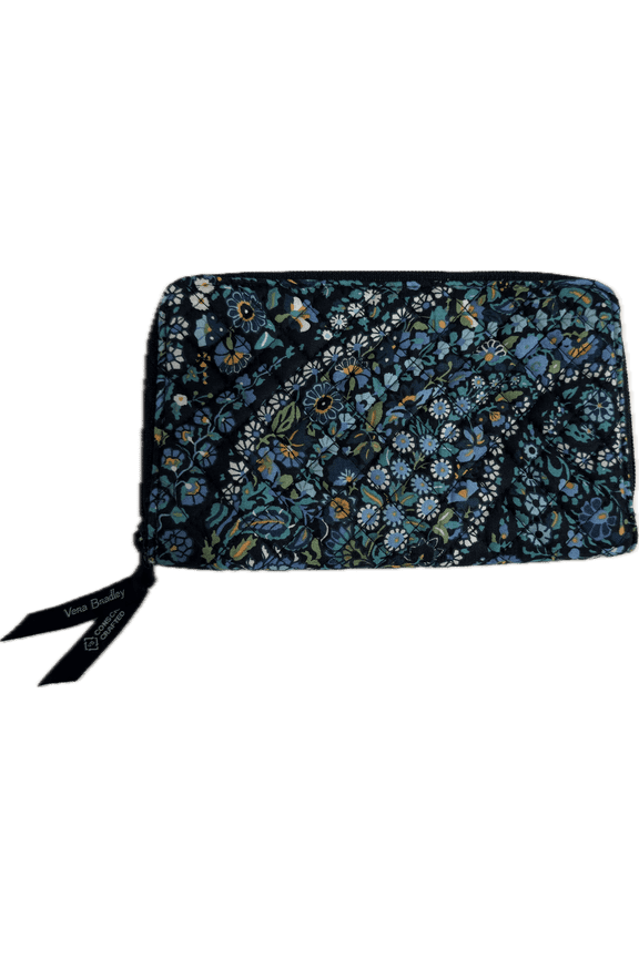 RFID Protection Women's Deluxe Travel Wallet, Dreamer Paisley, Blue