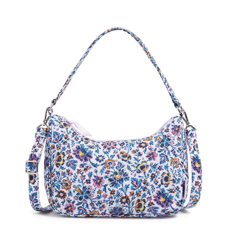 Vera Bradley Women's Cotton Frannie Crescent Crossbody Bag Cloud