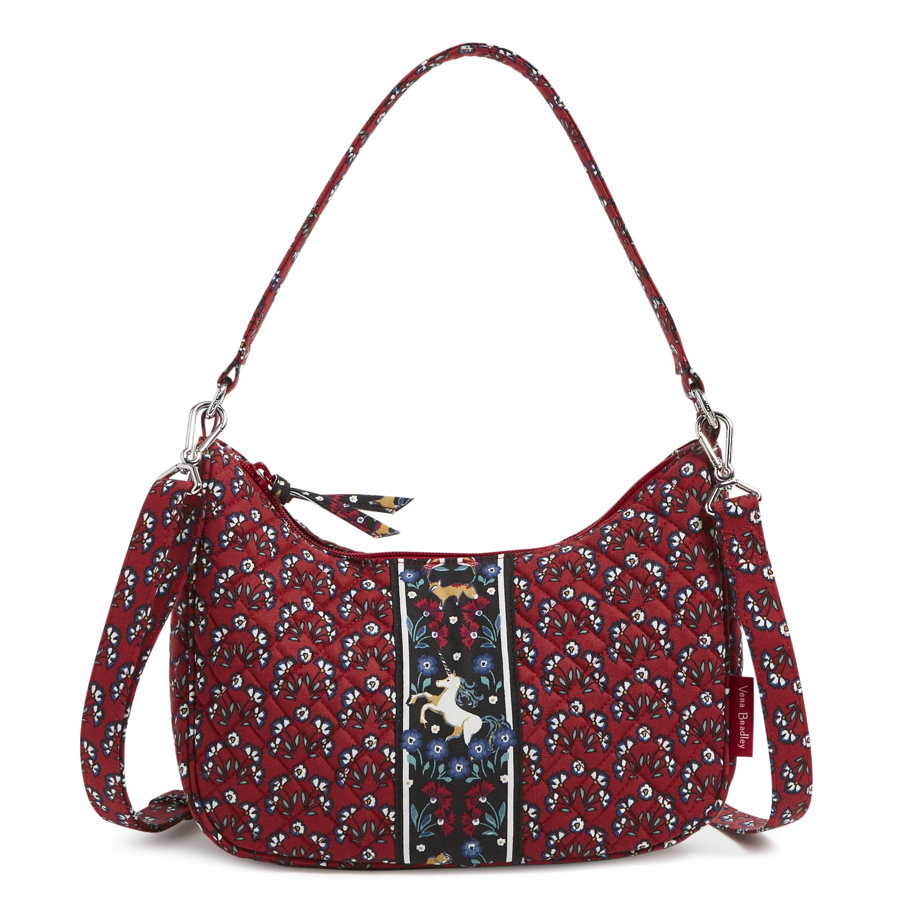 Vera Bradley Women's Cotton Frannie Crescent Crossbody Bag Enchanting