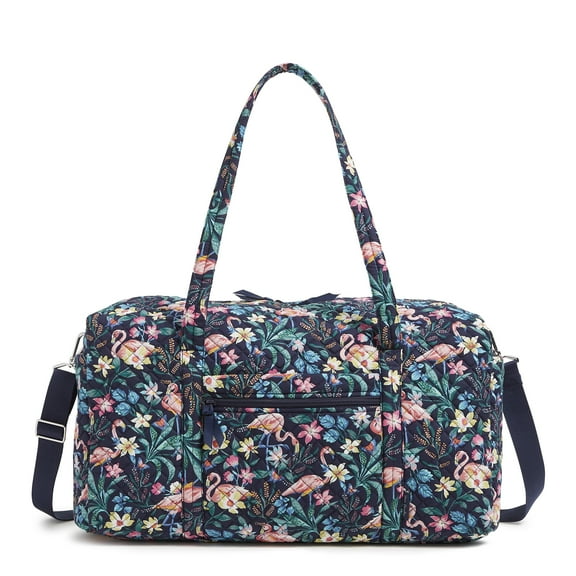 Vera Bradley Women's Cotton Large Travel Duffel Bag Flamingo Garden