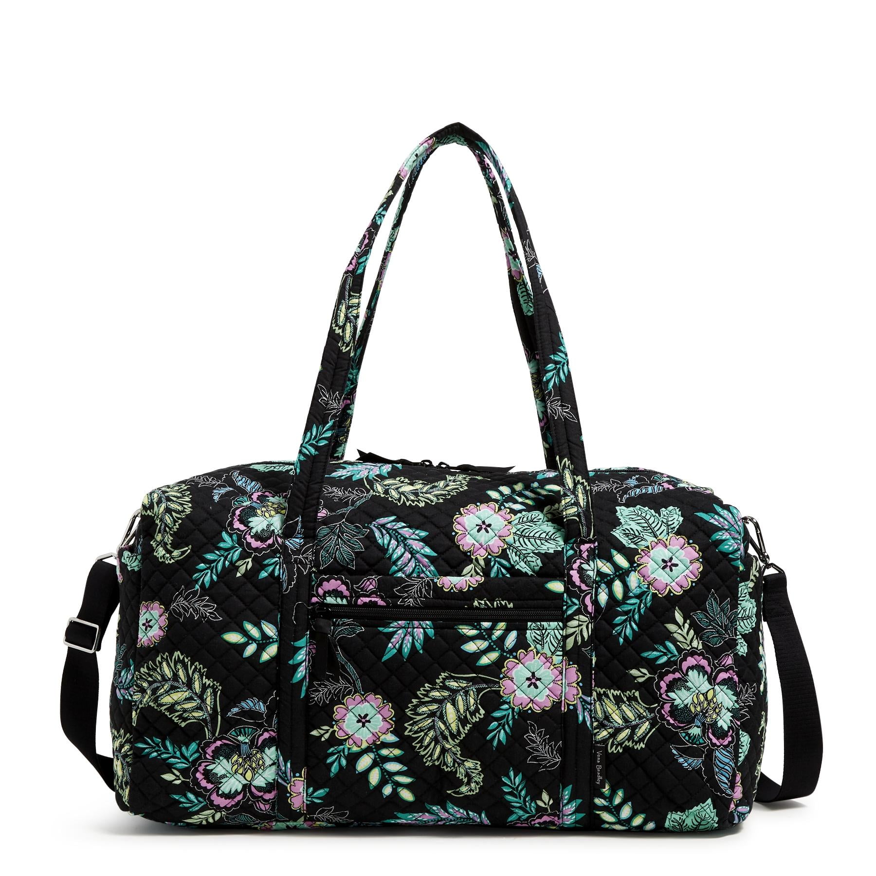 Vera Bradley Women's Cotton Large Travel Duffel Bag Black 